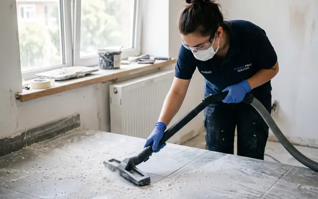 Poussières de plâtre et béton après travaux à Rennes