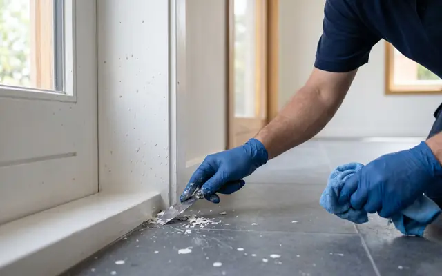Résidus de peinture après travaux à Rennes